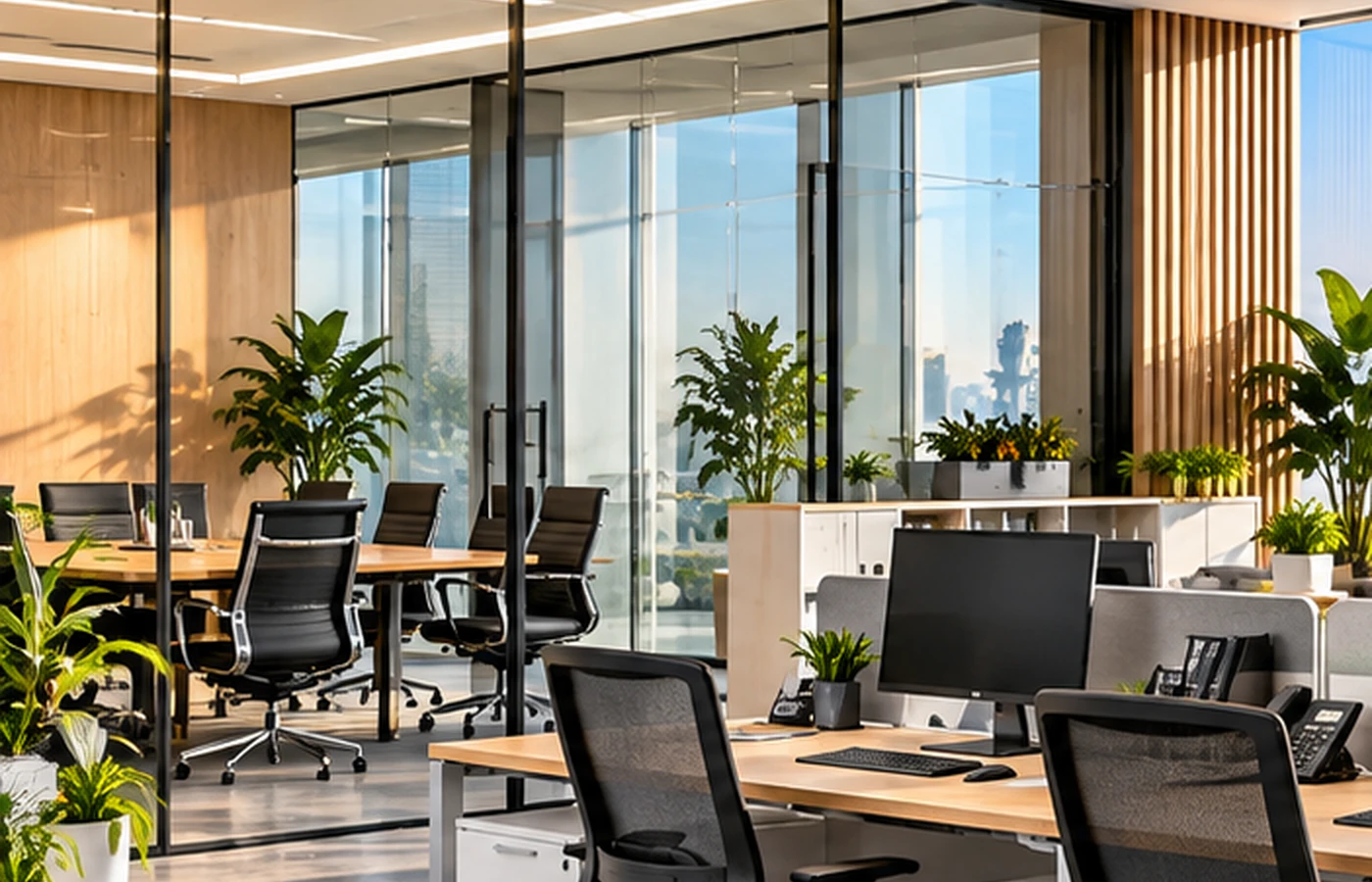 Modern meeting and collaboration office environment